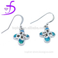 ashion Jewellery , Synthetic Fire Opal Earrings , Silver leaf earrings